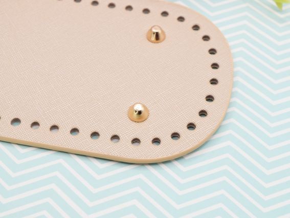 Денце прямокутне для сумки , розмір 22*10 см колір Крем-Беж, екошкіра 