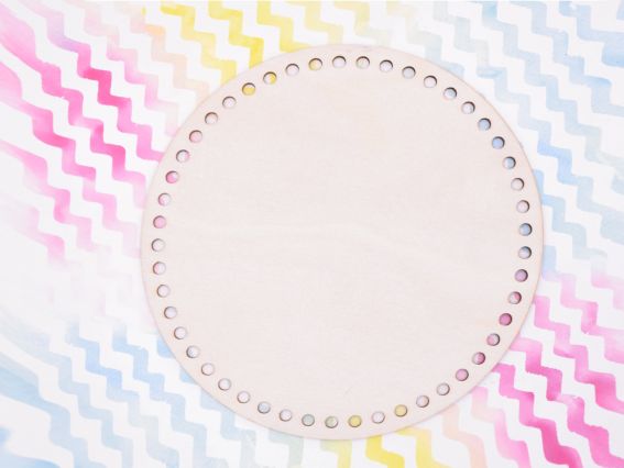 Денце, кришка для кошика з фанери, коло діаметр 20см з малюнком Квітка з орнаментом ДМ-001