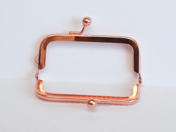 Замок-рамка металева М-6 фермуар, колір рожеве золото