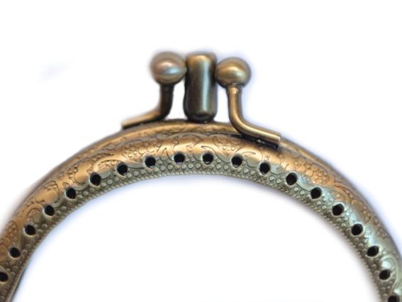 М-7 Замок-рамка металлическая М-7 фермуар с двумя отделениями, цвет античная бронза