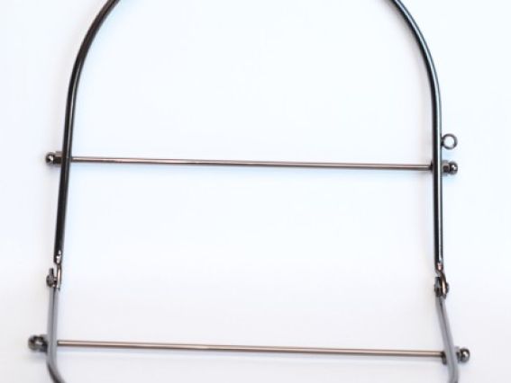 М-8 Ручка-замок для сумок металева (фермуар), колір чорна