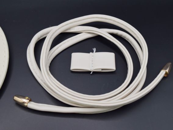 Набір для створення сумки : Денце кругле, ручка, застібка що затягується, колір Світлий Беж, екошкіра 