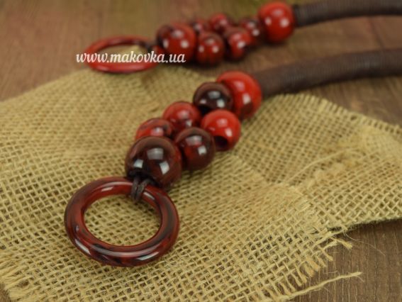 Ручки для сумки гибкие Маковка с бусинами, бордо, 1 пара