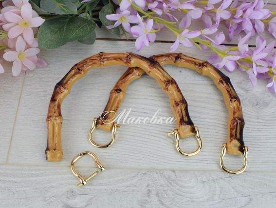 Ручки для сумки акрилові Бамбукова Дуга, 1 пара Ручки для сумки акрилові Бамбукова Дуга, 1 пара