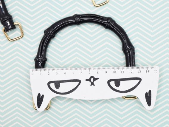 Ручки для сумки жесткие акриловые Бамбук форма дуги, цвет Черный, 1 пара