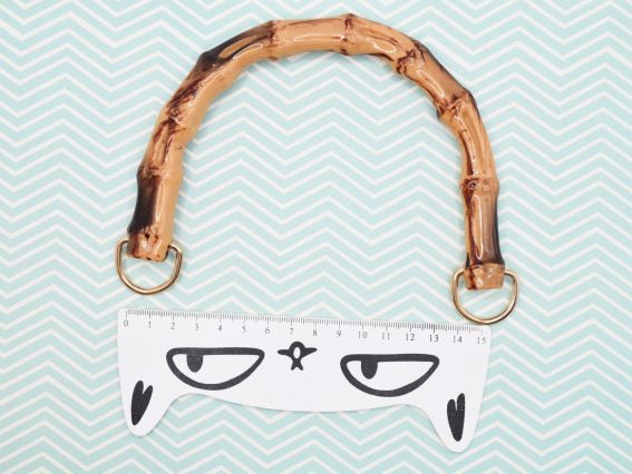 Ручки для сумки тверді Маковка Бамбук, форма дуги, колір  Бежево-коричневий, 1 пара