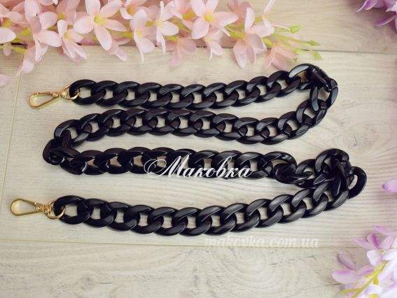 Ручка-ланцюг, непрозорий акрил, 97 см, ЧОРНА, 1 шт Ручка-ланцюг, непрозорий акрил, 97 см, ЧОРНА, 1 шт