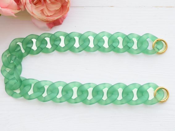 Ручка-цепь, матовый полупрозрачный акрил, 53 см, ЗЕЛЕНАЯ