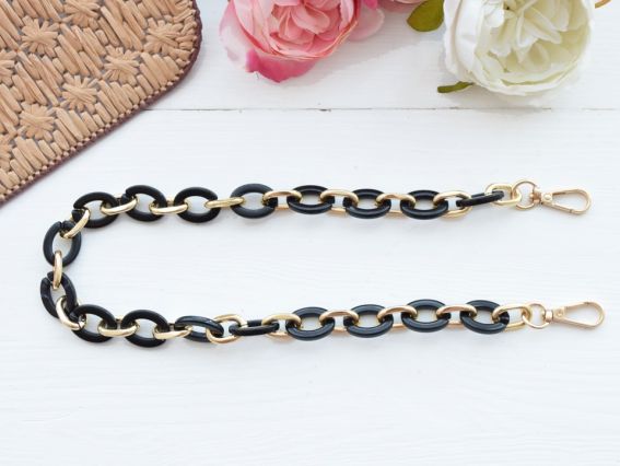 Ручка-цепь 60 см Черный и золото, 1 шт