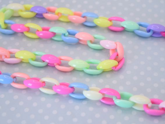 Ручка-ланцюг акрилова Різнокольорова, довжина 60см