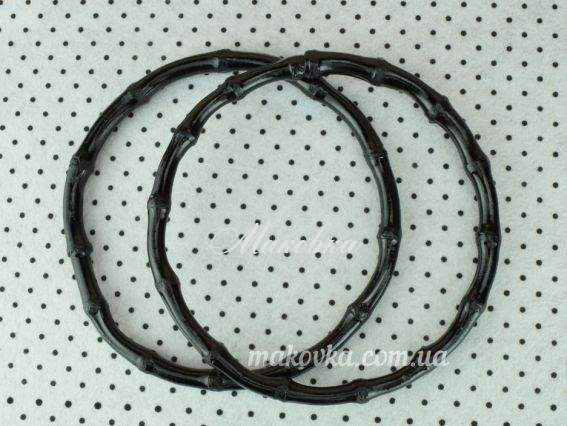 Ручки для сумок , бамбуковые Круглые 17 см цвет ЧЕРНЫЙ 1 пара