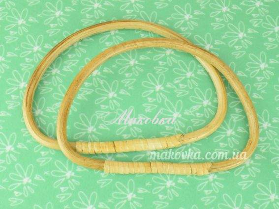 Ручки для сумок бамбукові напівкруглі 18*12 см колір світлий натуральний, 1 пара Ручки для сумок бамбукові напівкруглі 18*12 см колір світлий натуральний, 1 пара