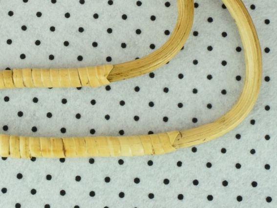 Бамбукові ручки для сумок полукільце гладкі, розмір 18*12 см колір світлий натуральний, 1 пара