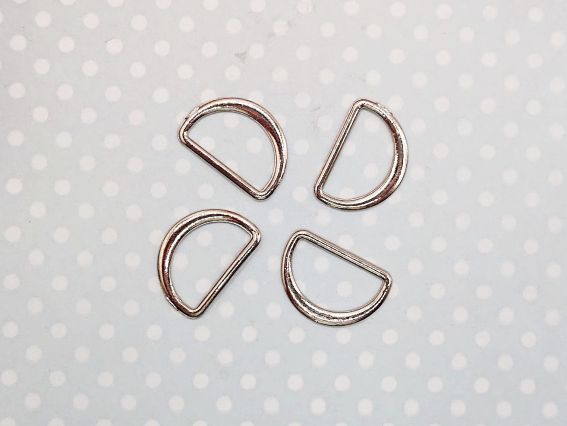 Полукольца для сумки плоские 23*16 см, цвет платина, 4 шт.