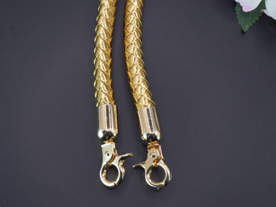 Ручки для сумки плетенные, экокожа цвет Золотой, 30см