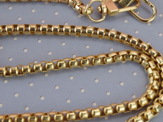 Ручка для сумки металева Змійка, довжина 104см, колір Золотий