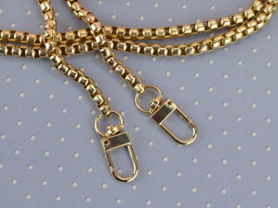 Ручка для сумки металева Змійка, довжина 104см, колір Золотий