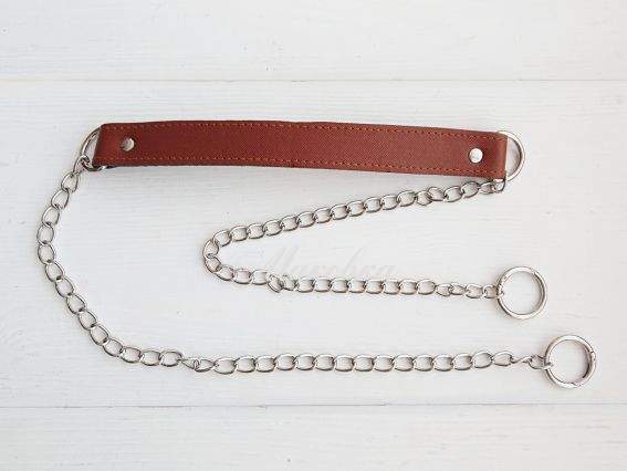 Ручка комбінована Еко шкіра Коричнева з ланцюжками Ручка комбінована Еко шкіра Коричнева з ланцюжками