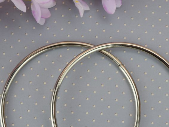 Ручки для сумки металлические круглые 11см, цвет Платина