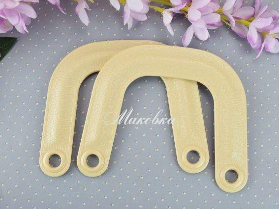 Ручки Акриловые плоские Дуга, КРЕМОВЫЕ, 1 пара 