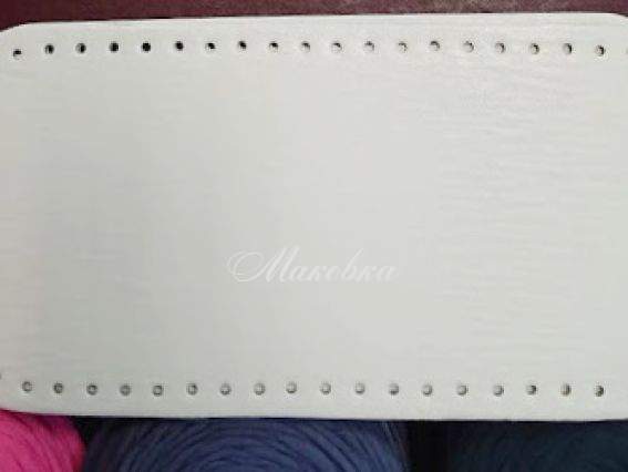 Донышко прямоугольное из экокожи, 15х31см, цвет Белый 71602 ТрК , 1 шт Донышко прямоугольное из экокожи, 15х31см, цвет Белый 71602 ТрК , 1 шт