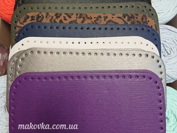 ТрК 71613 Денце прямокутне для сумки , розмір 15х31 см Молочне  екошкіра