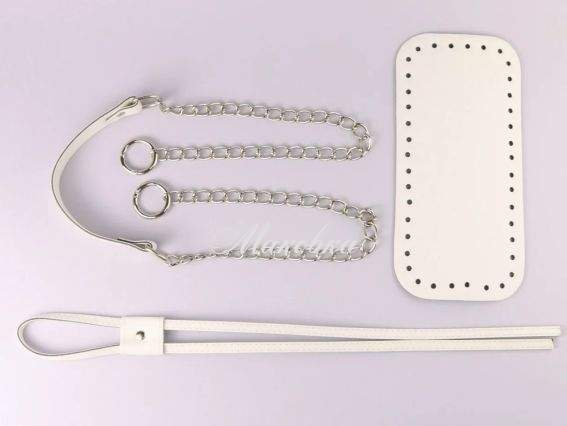 Набор для сумки-торбы, экокожа цвет Белый, ручка на цепочке, затяжка, 74502 ТрК Набор для сумки-торбы, экокожа цвет Белый, ручка на цепочке, затяжка, 74502 ТрК