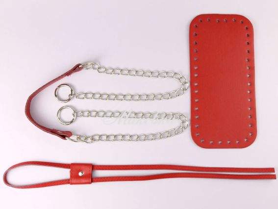 Набор для сумки-торбы, экокожа цвет Красный, ручка на цепочке, затяжка, 74508 ТрК Набор для сумки-торбы, экокожа цвет Красный, ручка на цепочке, затяжка, 74508 ТрК