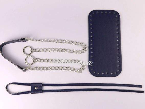 Набор для сумки-торбы, экокожа цвет Синий, ручка на цепочке, затяжка, 74514 ТрК Набор для сумки-торбы, экокожа цвет Синий, ручка на цепочке, затяжка, 74514 ТрК