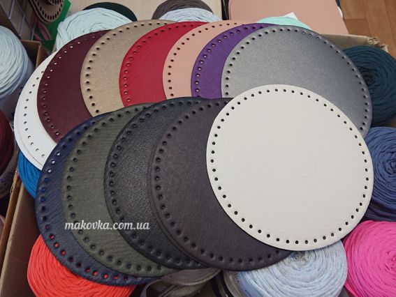 ТрК 71417 Денце кругле для сумки екошкіра Хакі , 25 см