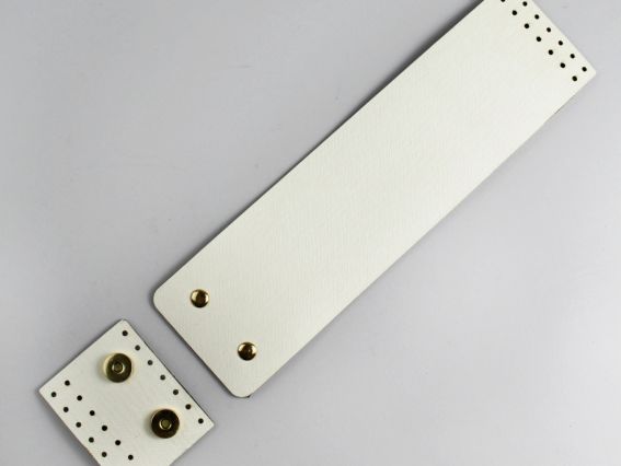 Клапан с двумя замками-магнитами для сумки, экокожа, Белый и золотая фурнитура ТрК 72202   Клапан с двумя замками-магнитами для сумки, экокожа, Белый и золотая фурнитура ТрК 72202  