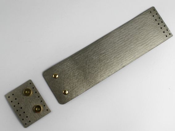 Клапан с двумя замками-магнитами для сумки, экокожа, цвет Металлик и золотая фурнитура ТрК 72212 Клапан с двумя замками-магнитами для сумки, экокожа, цвет Металлик и золотая фурнитура ТрК 72212