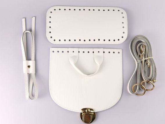 Набор для рюкзака, экокожа цвет Белый с золотой фурнитурой (5 позиций) 73101-1 ТрК