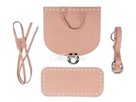 Набор для рюкзака, экокожа цвет Крем с Серебристой фурнитурой (5 позиций) 73109 ТрК