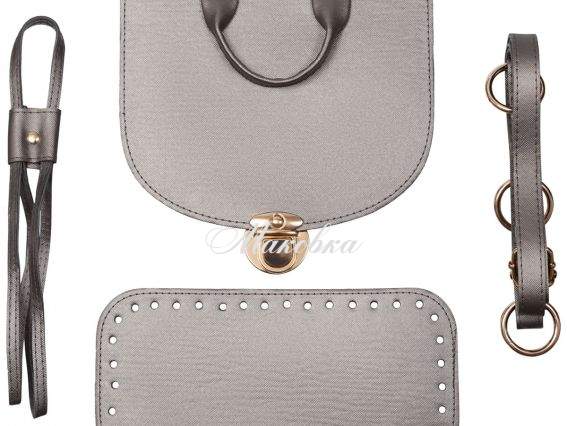 Набор для рюкзака, экокожа цвет Металлик с Золотой фурнитурой (5 позиций) 73112-1 ТрК