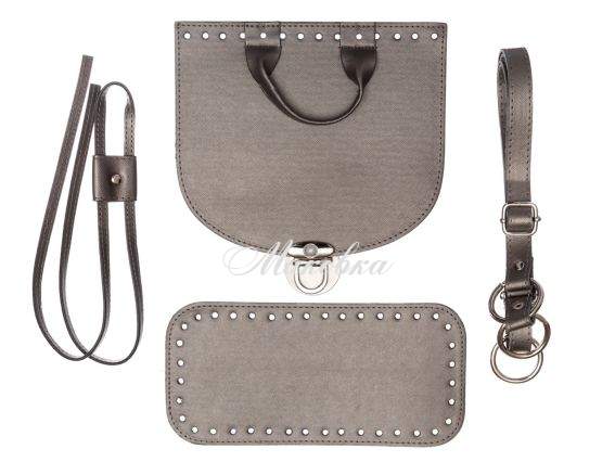 Набор для рюкзака, экокожа цвет Металлик с Серебристой фурнитурой (5 позиций) 73112 ТрК