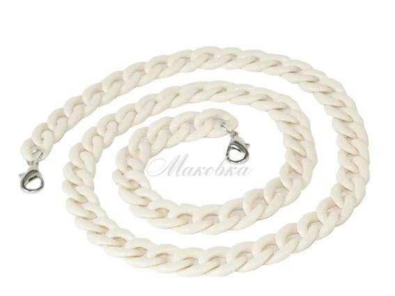 Ручка-ланцюг 87008, акрилова, Молочна, 114см Ручка-ланцюг 87008, акрилова, Молочна, 114см