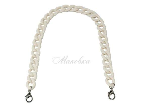 Ручка-ланцюг 87029, акрилова, Молочна 60 см Ручка-ланцюг 87029, акрилова, Молочна 60 см
