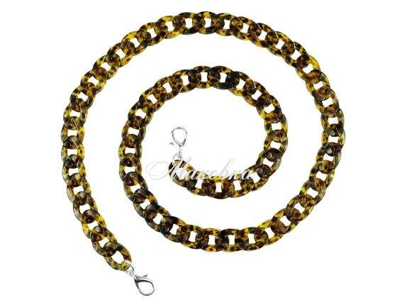 Ручка-ланцюг 87098, акрилова, Браун плямиста, 114см Ручка-ланцюг 87098, акрилова, Браун плямиста, 114см