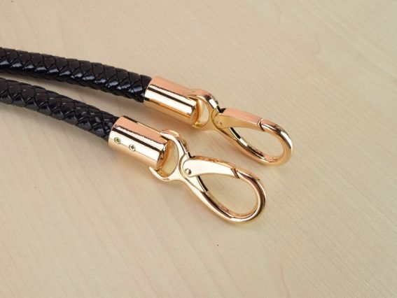 84820 Триколіно Комплект ручок , плетених екошкіра колір Чорні, довжина 60см