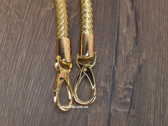84822 Триколіно Комплект ручок , плетених екошкіра колір Золото, довжина 60см