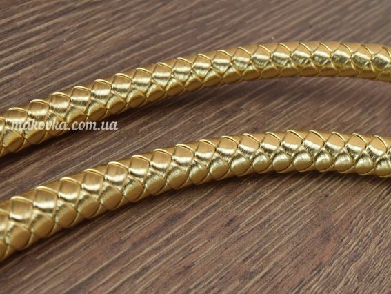 84822 Триколіно Комплект ручок , плетених екошкіра колір Золото, довжина 60см