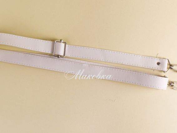 Ручка для сумки регулируемая 84813 экокожа цвет Молочная, на не поворотных карабинах ,1 шт Ручка для сумки регулируемая 84813 экокожа цвет Молочная, на не поворотных карабинах ,1 шт