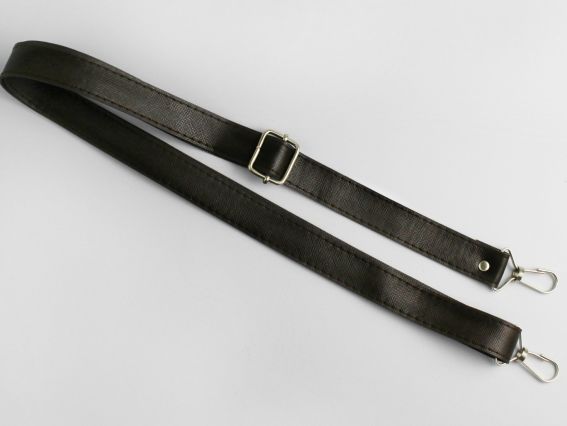 Ручка для сумки регульована 84819 екошкіра колір Шоколад, на неповоротних карабіни, 1 шт Ручка для сумки регульована 84819 екошкіра колір Шоколад, на неповоротних карабіни, 1 шт