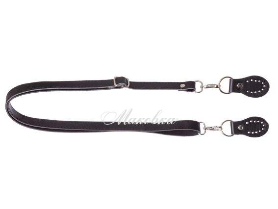 Ручка для сумки регулируемая 84618 экокожа цвет Чорный, с пришивными шлевками ,1 шт Ручка для сумки регулируемая 84618 экокожа цвет Чорный, с пришивными шлевками ,1 шт