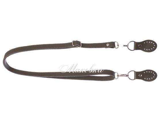 Ручка для сумки регулируемая 84617 экокожа цвет Хаки, с пришивными шлевками ,1 шт Ручка для сумки регулируемая 84617 экокожа цвет Хаки, с пришивными шлевками ,1 шт