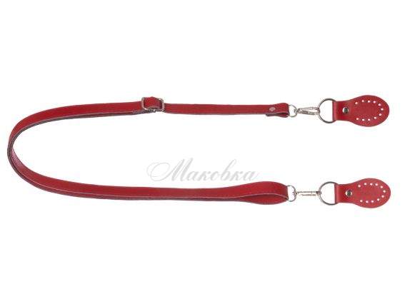 Ручка для сумки регулируемая 84608 экокожа цвет Красный, с пришивными шлевками ,1 шт Ручка для сумки регулируемая 84608 экокожа цвет Красный, с пришивными шлевками ,1 шт