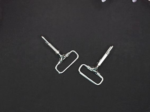 Карабин-крючок металлический для сумок и рюкзаков, 25 мм, проволочный неповоротный (толщина 2.5 мм)