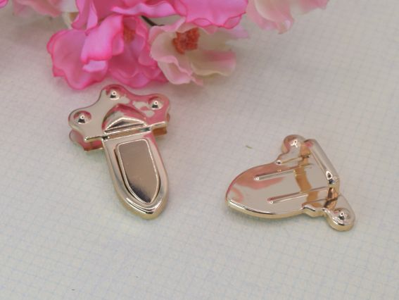 Набор металлической фурнитуры для сумки, Золотой цвет №2,, с цепочкой и застежкой