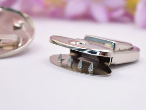 Набір металевої фурнітури для сумки, Чорний колір №2, з ланцюжком та застібкою